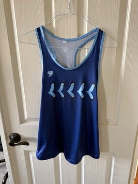 Men's Navy Blue Athletic Tank with Light Blue Accents